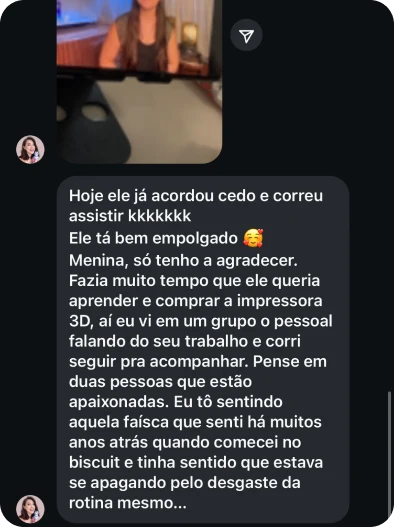 Print de depoimento de aluna 7