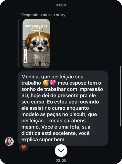 Print de elogio de aluna 13