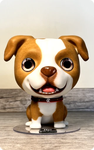 Personagem colecionável produzido em impressão 3D