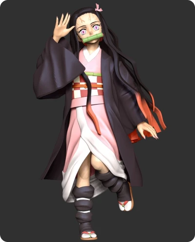 Personagem feminino personalizado produzido em impressão 3D